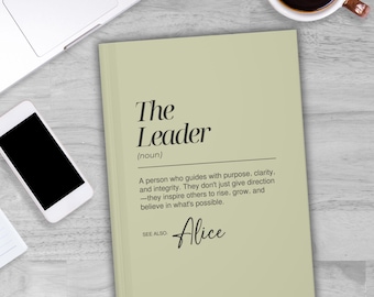 Personalized The Leader Journal, Corporate Gift, Boss Thank You Appreciation Gift, Branch Manager Gift, Teacher Mentor, New Business Owner