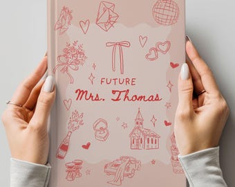 Wedding Planning Journal Personalized, Engagement Gift for Her, Custom Name Bride to Be Gift, Bridal Shower Gift, Future Bride, Future Mrs