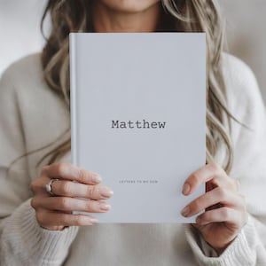 Personalized Letters To My Son Journal, Custom Name Pregnancy Gift, Child Memory Keepsake Book, Baby Boy Shower Gifts for New Mom & Dad