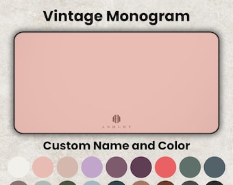 Desk Mat Personalized Name and Monogram, Custom Gaming Mouse Pad, Large Mousepad, Back to School Gift for Coworkers