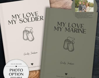 Letters To My Soldier Marine Airman Journal Personalized Military Wife Deployment Gift Army Girlfriend Boyfriend, Military Spouse Keepsake