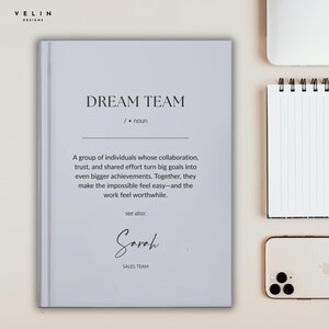 Personalized Dream Team Journal, Team Appreciation, Staff Appreciation Week, Employee Thank You Gift, Coworker Notebook, Best Team Gifts