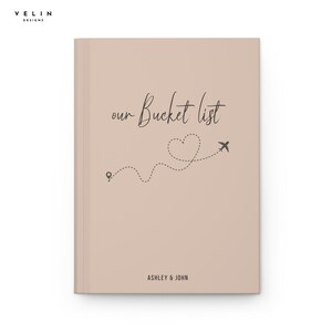 Personalized Bucket List Journal, Custom Anniversary Gift for Couples, 1st Anniversary Gift for Wife or Husband, Newlywed Adventure Book image 5