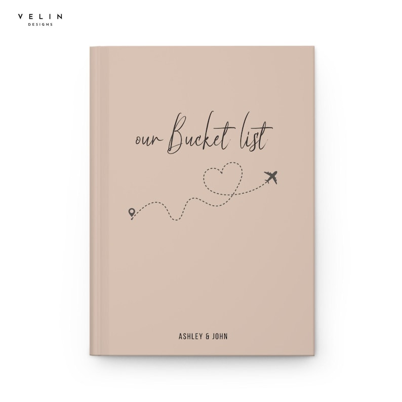 Personalized Bucket List Journal, Custom Anniversary Gift for Couples, 1st Anniversary Gift for Wife or Husband, Newlywed Adventure Book image 5