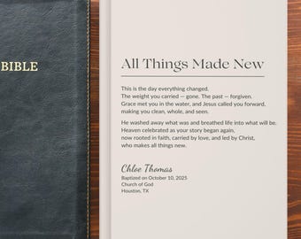 Baptism Journal Personalized Baptism Gift for Men or Women, Left It in the Water, Adult Baptism Keepsake, Born Again New Believer Gift