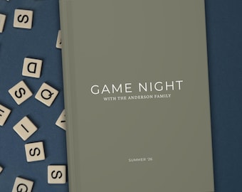 Family Game Night Score Book Personalized, Family Gaming Gift for Board Game Lovers, Housewarming Gift for Couples, Family Fun Wedding Gift