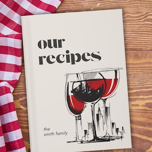 Personalized Recipe Book, Custom Family Recipe Book, Gift for Mom, Gifts for Her, Blank Family Recipe Book, Keepsake Gift for Couples