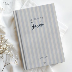 Letters to My Son Journal, Personalized Name Memory Book for Baby Boy, Baby Shower Gift for New Mom, Dear Son