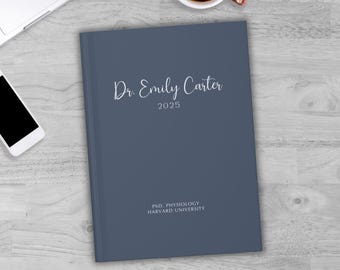 Personalisiertes Tagebuch für Doktoranden - Benutzerdefinierter Name und Jahr | Doktor-Abschluss-Geschenk, PhD-Abschluss-Geschenke, Doktoranden-Notizbuch