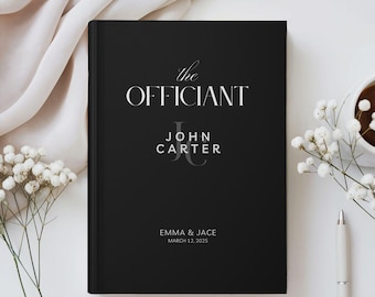 Wedding Officiant Binder Personalized, Custom Officiant Journal for Wedding Day Speech, Thank You Gifts To Officiant, Pastor Reverend Gift