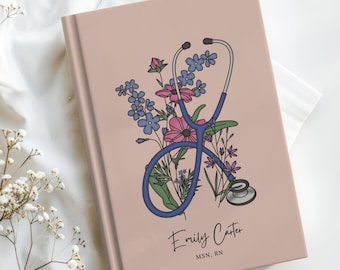Nurse Journal with Stethoscope, Custom Name Gifts for Nurses & Doctors, Personalized Nurse Appreciation Gift for Her, RN Graduation Keepsake