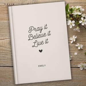 Custom Prayer Journal, Personalized Bible Study Notebook, Devotional Journal, Christian Faith Gift for Women, Baptism Confirmation Gift