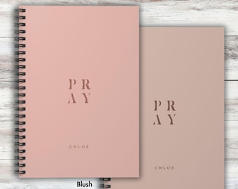 Personalized Prayer Journal, Custom Name Spiral Notebook Gift, Christian Gifts, Bible Study Devotional Journal, Gift for Christian Women
