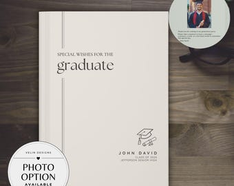 Personalized Graduation Party Guest Book, Class of 2026 Custom Graduate Party Book, High School Graduation Gift, Advice & Wishes Keepsake