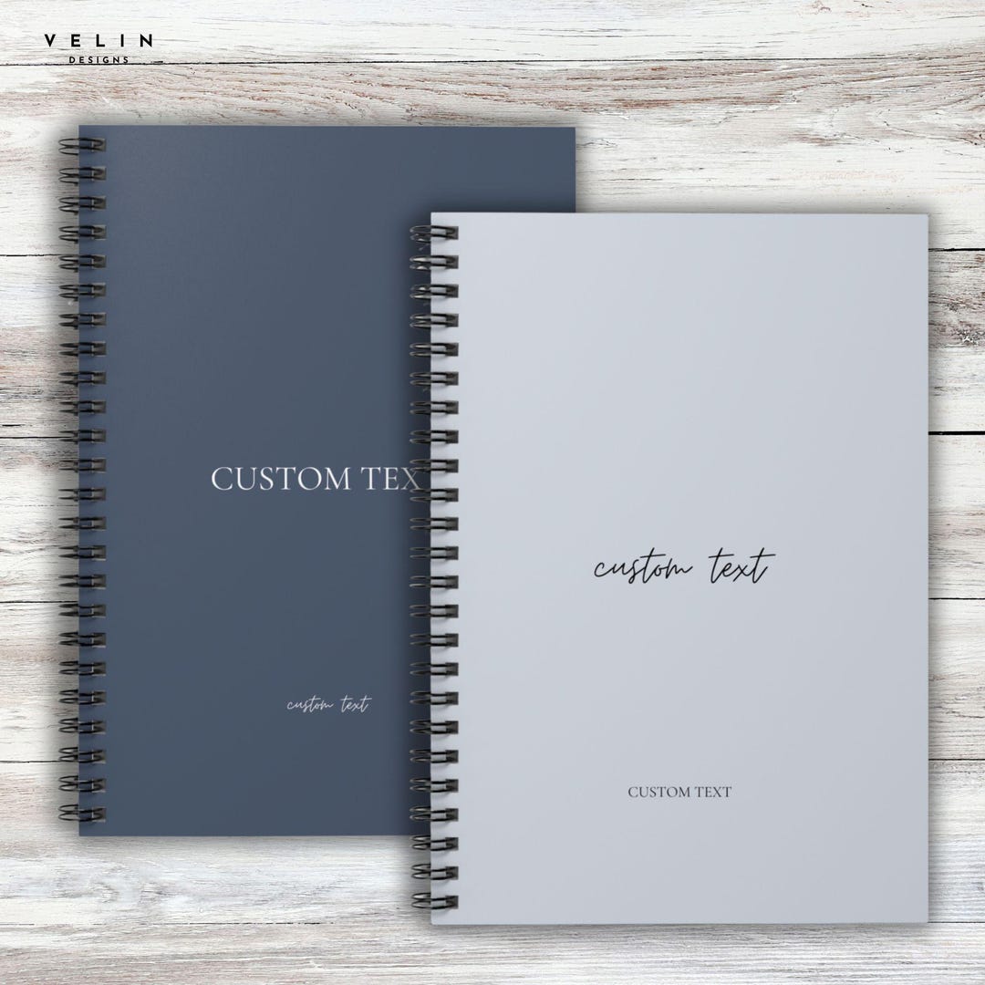 Personalized Spiral Notebook, Custom Logo Text Journal, Stationery Gift ...