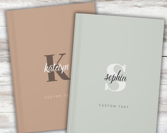 Personalized Monogram Journal, Custom Name Monogrammed Hardcover Notebook, Gift for Her, Personalized Stationery Gifts for Women, Mom Gift