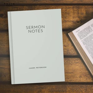Diario de sermones personalizado, cuaderno de notas de la iglesia con nombre personalizado, diario de fe, regalo de bautismo, ordenación pastoral, agradecimiento pastoral