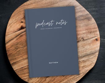 Personalized Podcast Journal, Custom Podcaster Journal, Podcasting Notebook, Podcast Host Gift, Podcast Notes & Content Ideas Planner