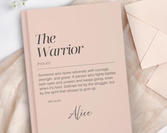Personalized Encouragement Journal Gift, Custom Name Gifts for Women Fighting Breast Cancer, Support Items for Friend, Chemo Patient Gift