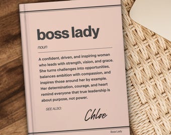 Boss Lady Journal Personalized, Boss Lady Notebook, New Business Owner Gift, Gift for Female Manager, Best Boss Woman, Bosses Day Gift