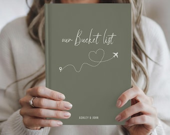 Personalized Bucket List Journal, Custom Anniversary Gift for Couples, 1st Anniversary Gift for Wife or Husband, Newlywed Adventure Book