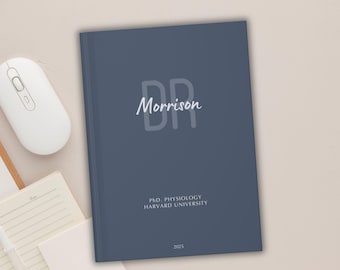 Diario personalizado para doctorandos: nombre y año personalizados / Regalo de graduación de doctorado, regalos de graduación de doctorado, cuaderno para estudiantes de posgrado