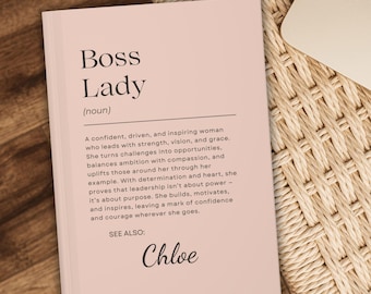 Diario personalizado para jefas, cuaderno para jefas, regalo para nuevos empresarios, regalo para gerentes, la mejor jefa, regalo para el Día del Jefe
