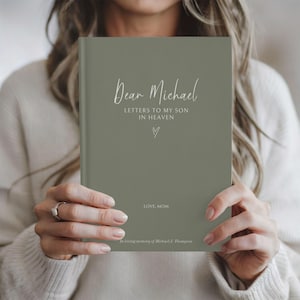 Cartas personalizadas para mi hijo, diario de duelo, artículos conmemorativos personalizados para mi hijo, querido hijo en el cielo, hijo perdido, en memoria amorosa, regalo por la pérdida de un hijo
