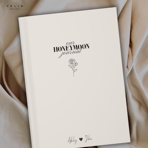 Personalized Our Honeymoon Journal, Custom Couple&#39;s Names Wedding Gifts, Wedding Memory Keepsake Book, Couple Travel Diary, Newlywed Gift