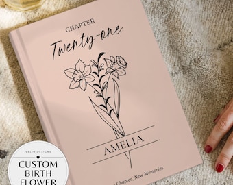Chapter 21 Birth Month Journal With Custom Name, Personalized 21st Birthday Gift for Her, Milestone Keepsake Gift for Women