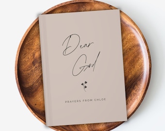 Personalized Dear God Prayer Journal, Custom Prayer Notebook, Gift for Mom, Prayer Diary, Christian Faith Journals for Women, Birthday Gift