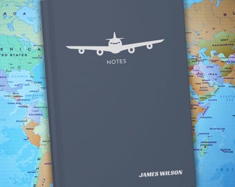 Personalized Pilot Journal, Custom Name Flight School Notebook, Aviation Christmas Gift, Flight Log Book, Future Pilot, Graduation Keepsake