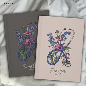 Personalized Nurse Journal with Stethoscope, Custom Name Gifts for Nurses & Doctors, Nurse Appreciation Gift for Her, RN Graduation Keepsake