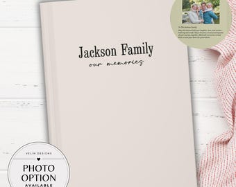 Personalized Family Memories Notebook, Custom Family Name Memory Journal, Christmas Family Stories, Family Reunion Memories Book