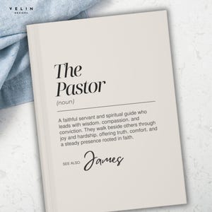 Personalized The Pastor Journal, Custom Name Pastor Appreciation Gift, Thank You Gifts for Pastor, Pastor Ordination Gift, Pastor Graduation