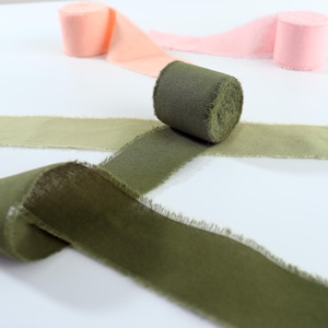 Soft Frayed Cotton Ribbon – 4CM x 5Yards, Handmade Journaling Ribbon, Wedding Invitation Ribbon, Sustainable Wrapping Ribbon