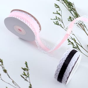 Vintage Spitzenband - 6 elegante Farben, 3,2 cm x 10 m, romantisches Spitzenband für Hochzeitsgeschenke