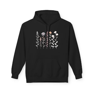 Cozy Floral Hoodie, Soft Fleece Sweatshirt, Winter Flower Jumper, Floral Pullover, Comfy Hooded Jacket