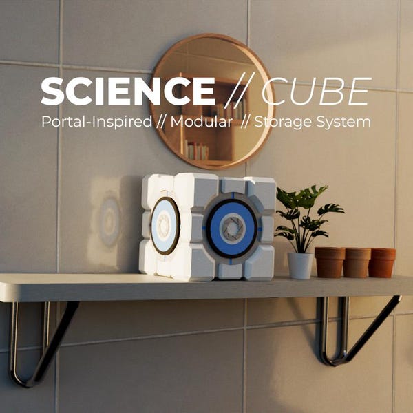 Portal Cube Box, Aperture Science Themed Storage Container