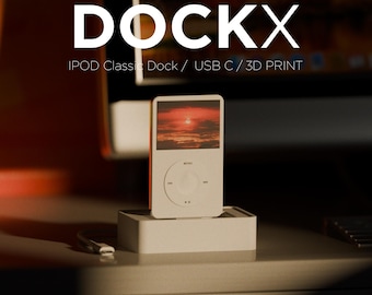 iPod Classic USB-C Ladedock | 30-Pin-Aufsteller | Moderne Retro Schreibtisch Einrichtung