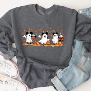 Mickey Halloween Sweatshirt, Mickey Ghost Sweatshirt, Halloween Sweatshirt, Mickey Autumn Sweatshirt, Spooky Season Sweater, Fall Sweatshirt