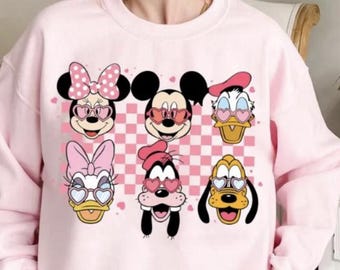 Retro Mickey and Friends Valentine's Day Sweatshirt