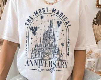 Disneyland Couple Magical Anniversary Shirt, Couple Anniversary Matching Tee, Disneyworld Magical Castle Shirt, Wedding Anniversary Shirt