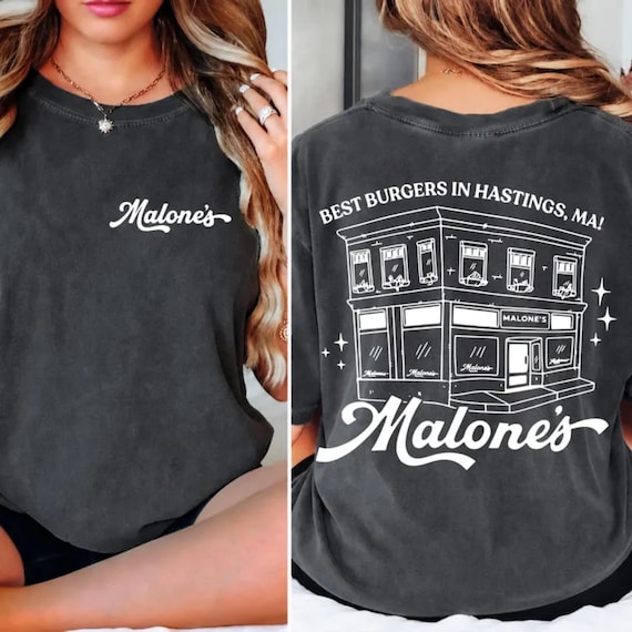 Comfort Colors® Malone's Bar Two-sided Shirt, Hockey Romance Tee, Best Burgers Hastings MA Tshirt, Bookish Gift