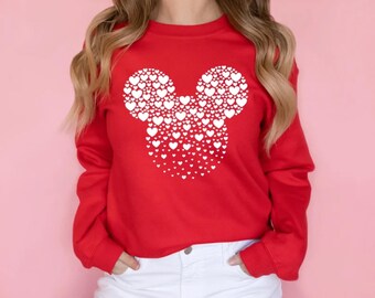 Disney Valentine Day Mickey Head Sweatshirt, Mickey Head Disney Valentine Day Sweater, Disney Valentine Day Gift For Her