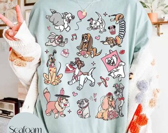 Disney Dogs Valentine T-shirt, Disney Valentine's Day Sweater, Sweethearts Nite shirts, Dog Lover Gift, Valentine's Day Gift, Disney Couples