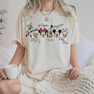 Retro Mickey and Friends Signatures Shirt, Magical Shirt, Disney Characters Tee, Disney Mouse Head Tee, Mickey & Co Gift, Disney Tee