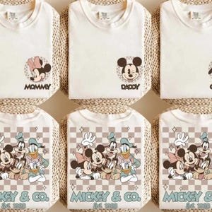 Custom Mickey & Co Shirt, Retro Mickey and Friends Shirt, Retro Disney Trip Shirt, Checkered Mickey Shirt, Disney Family Vacation Shirt