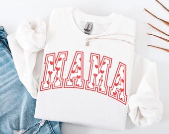 Valentines Mom Sweatshirt, Mama Heart Crewneck, Mom Love Sweater, Cute Women's Cupid Pullover, Trendy Mama Shirt, V-Day Sweatshirt