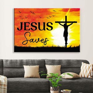 Christian Wall Art Jesus Saves Wall Art Canvas Print
